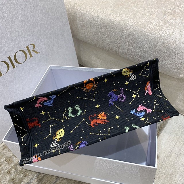 Dior專櫃2022新款星座刺繡女包 迪奧中號Tote七夕情人節限定系列手袋 fkd1532